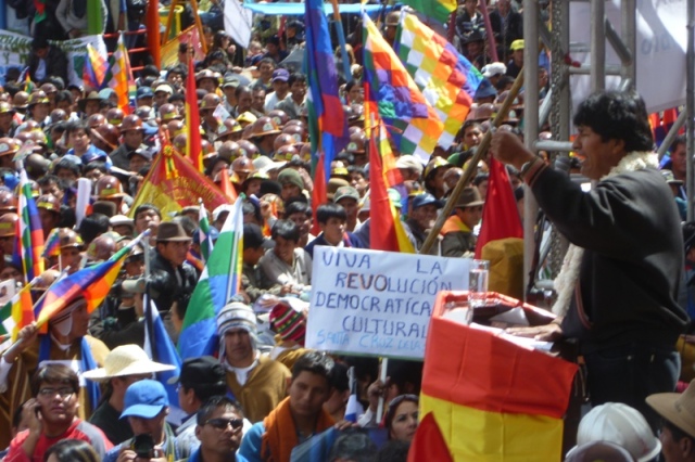 Speech by President Evo Morales 12 October (credit: Dario Kenner)