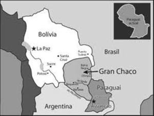 Map of the Chaco region in south east Bolivia